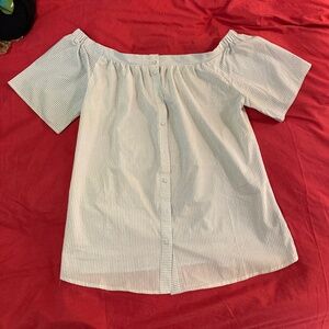 Zac & Rachel Button Down Off Shoulder Top - Size L - Like New!